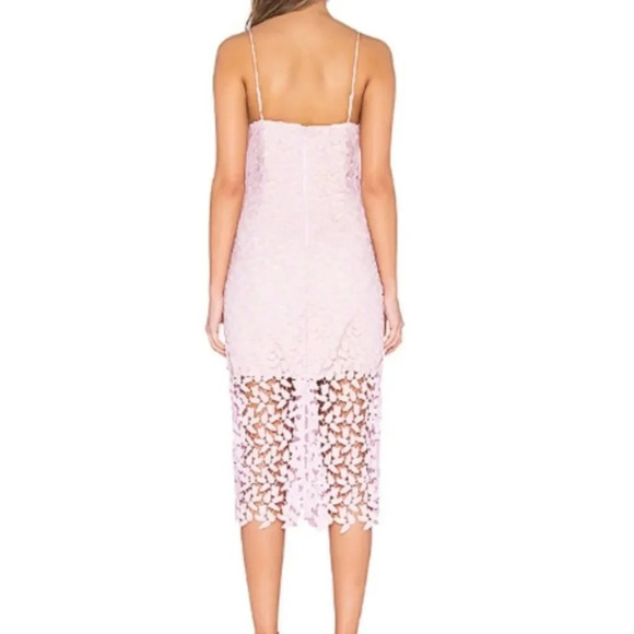 BARDOT Flora Lace Overlay Midi Dress Pink Size 4 - Picture 2 of 8